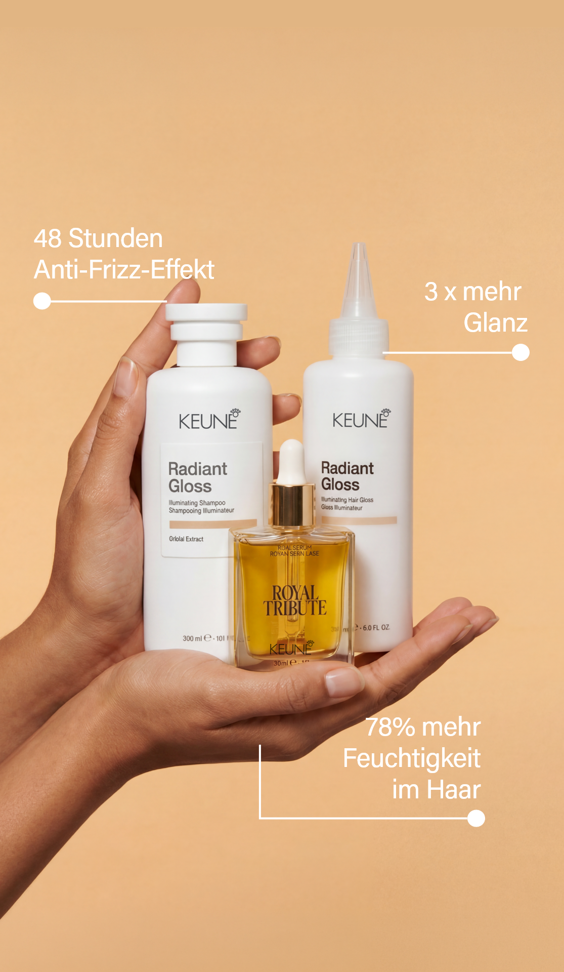 Looking for hair oil for dull hair? Try Radiant Gloss Illume Infusion, Keune's hair care solution to enhance shine, smooth frizz, and achieve hair gloss with a lightweight formula
