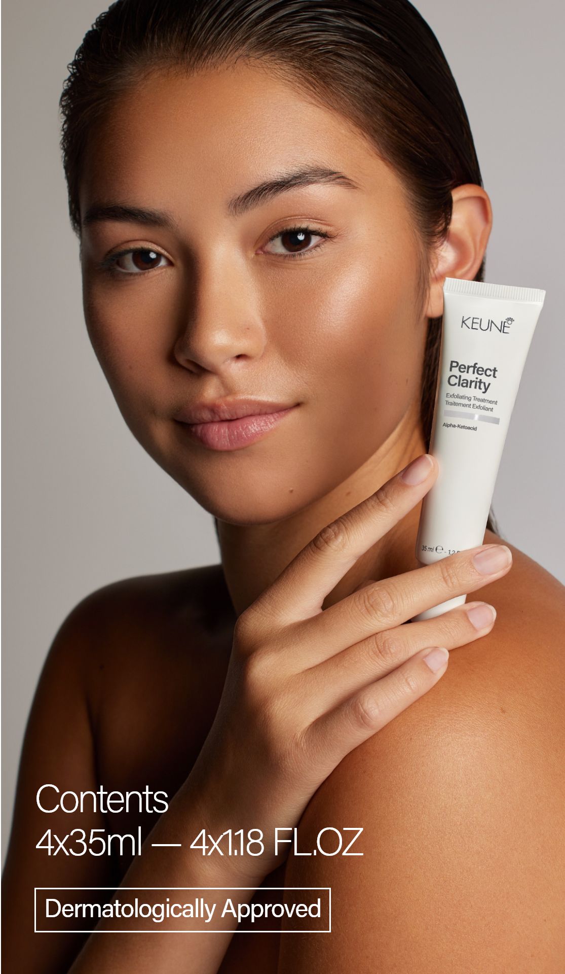Perfect Clarity Treatment: Keune hairproduct for greasy hair, deeply cleans buildup, dead skin cells on scalp. Boosts circulation for better absorption and adds hair volume