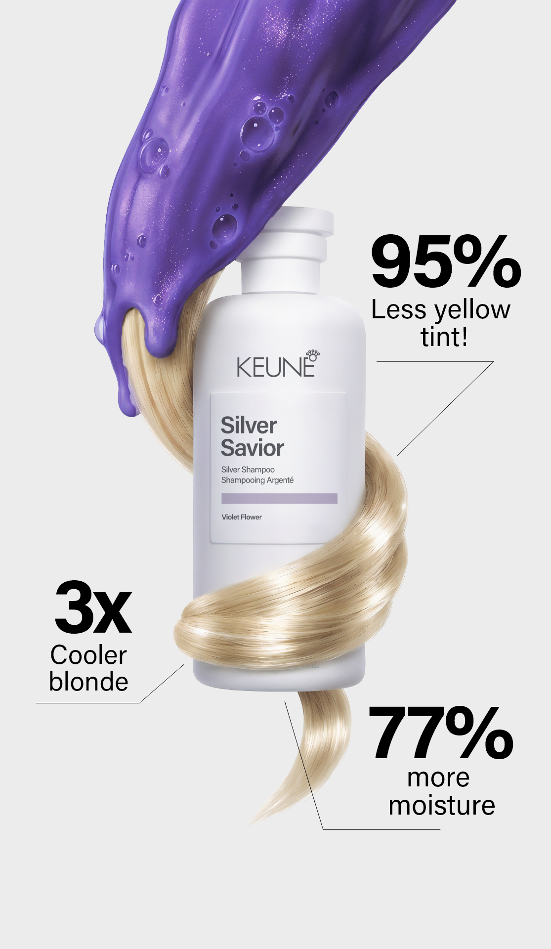 Silver Blonde Set for Cool Blonde | Neutralises Yellow Tones in Just 3 Minutes. Shop on keune.c