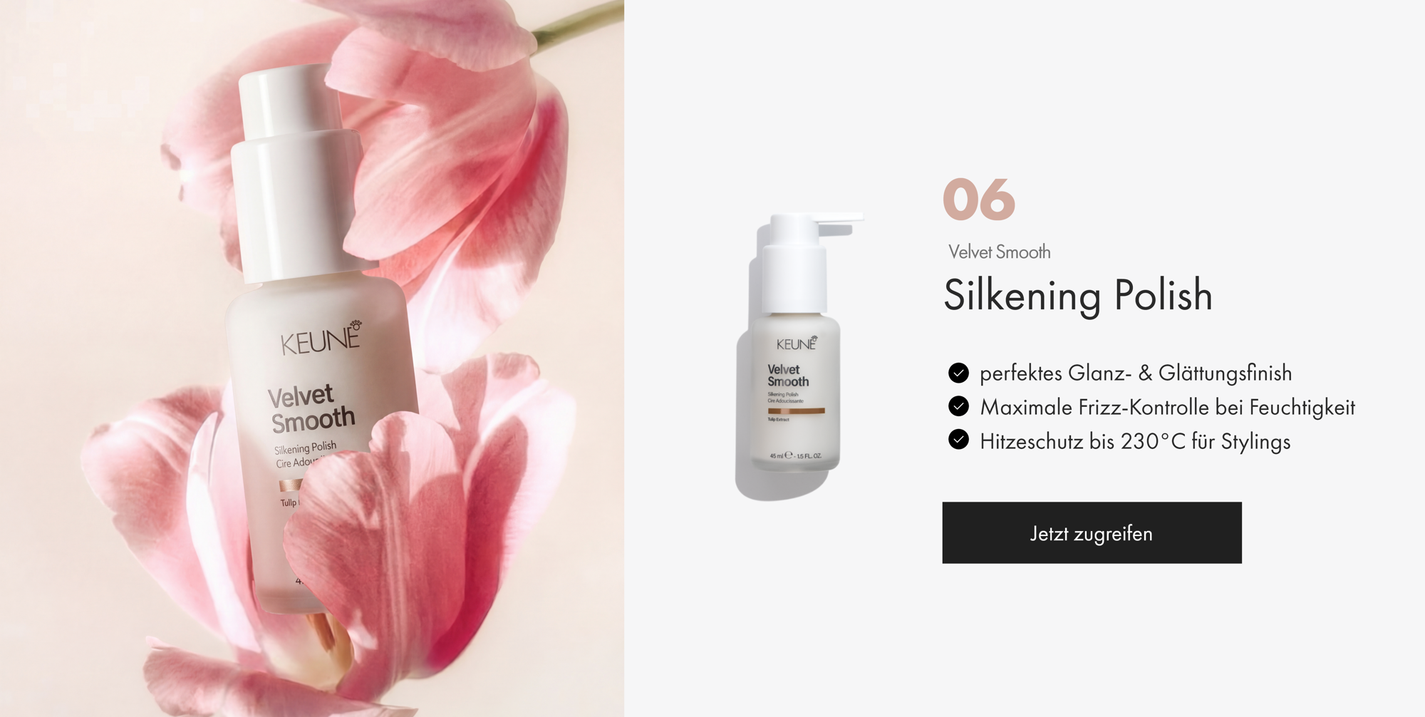 Keune Frizz-Free Pro Set für glattes, seidig weiches Haar. 