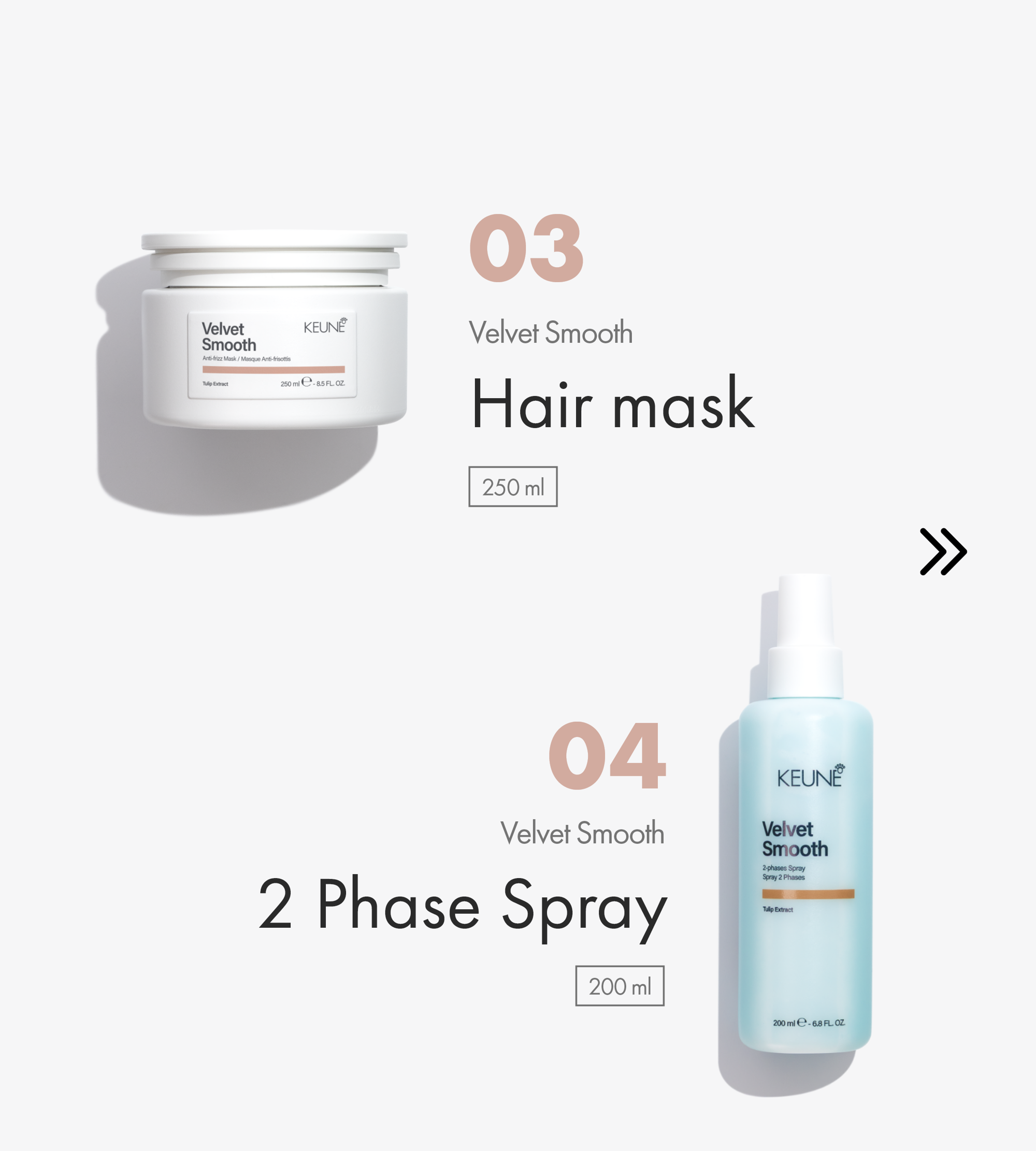 Keune Smooth Control Set with detangler brush for smooth, silky hair.