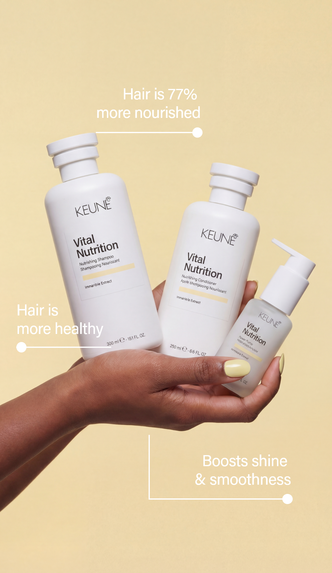 Keune Care Vital Nutrition Shampoo: Hydrating shampoo for dry hair. Provides essential hair care for healthier, stronger hair.